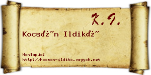 Kocsán Ildikó névjegykártya