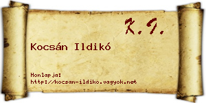 Kocsán Ildikó névjegykártya