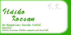 ildiko kocsan business card