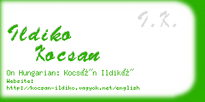 ildiko kocsan business card